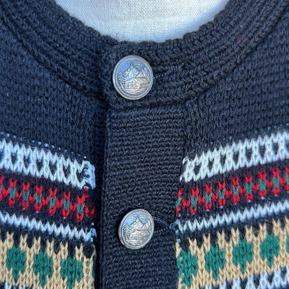 Jersild Vintage 100% Virgin Wool Fair Isle Cardigan Sweater Size Large - Picture 5 of 7